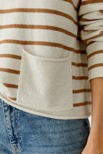 Load image into Gallery viewer, Oui Camel Stripe Mock Neck Knit Jumper