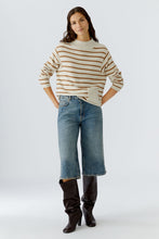 Load image into Gallery viewer, Oui Camel Stripe Mock Neck Knit Jumper