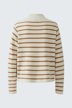 Load image into Gallery viewer, Oui Camel Stripe Mock Neck Knit Jumper
