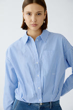 Load image into Gallery viewer, Oui Striped Cotton Cropped Shirt
