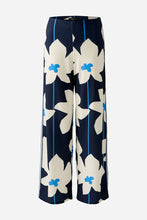 Load image into Gallery viewer, Oui Dark Blue Flower Trousers
