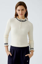 Load image into Gallery viewer, Oui Quarter Zip Frill Detail
