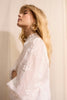 Oui Dainty Flower Embroidery White Blouse