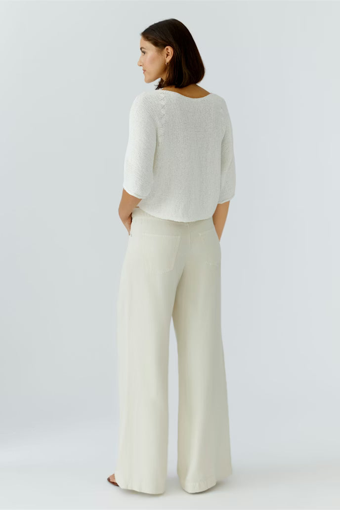 Oui Ribbon Yarn Short Pullover