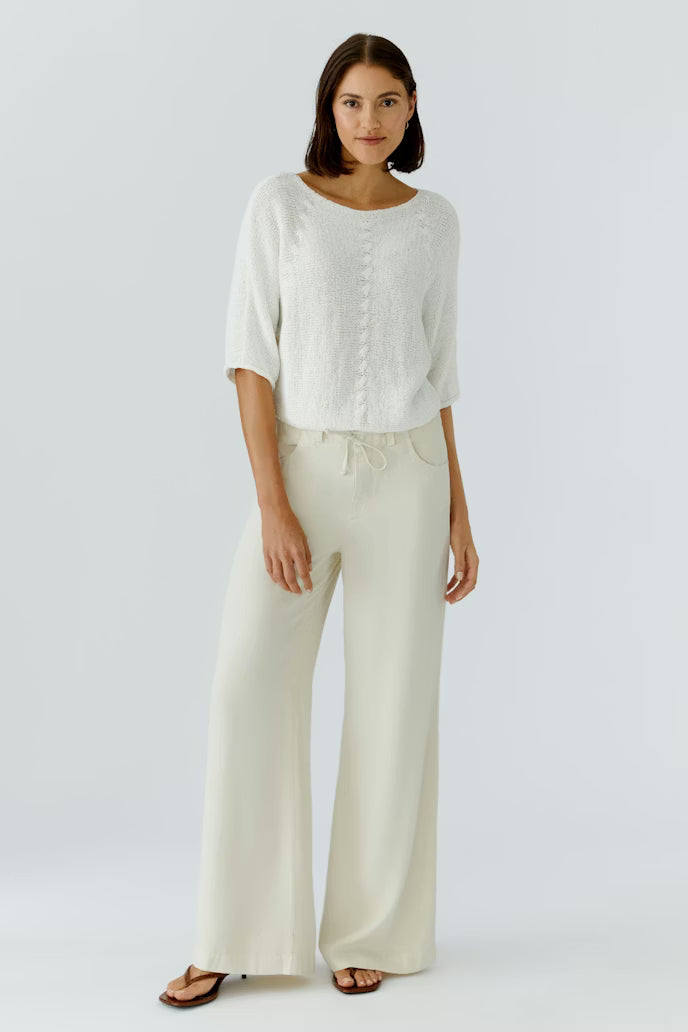 Oui Ribbon Yarn Short Pullover