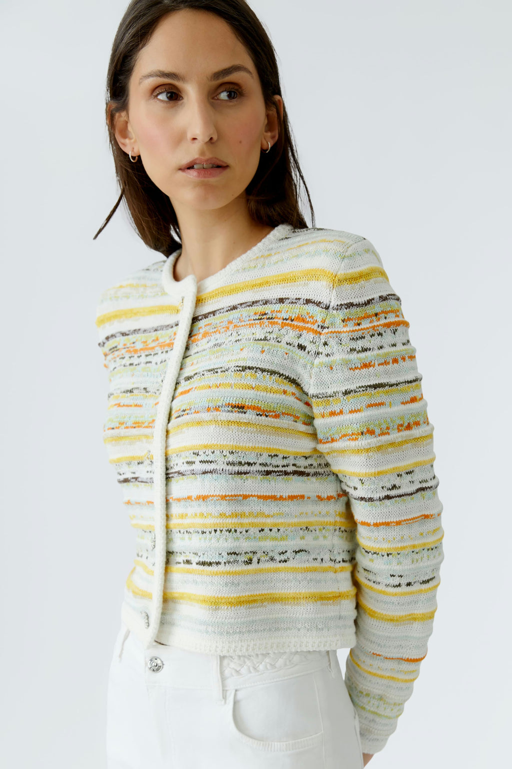 Oui Multi Jacquard Cardigan