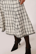 Load image into Gallery viewer, Dixie Checquered Tweed Midi Skirt
