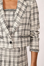 Load image into Gallery viewer, Dixie Crop Tweed Single Breast Blazer
