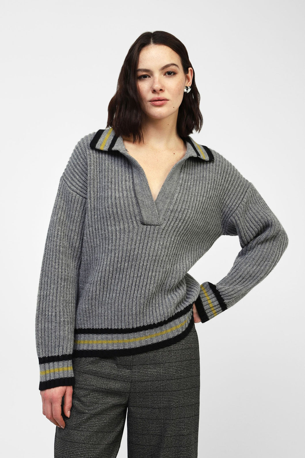 Dixie Rugby Knit with Contrasting Stripe