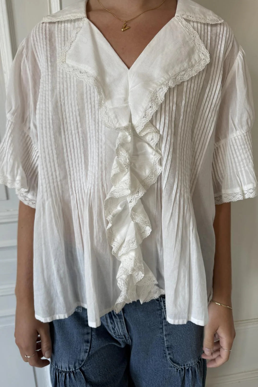 Project AJ117 Gail Cotton Collared Blouse