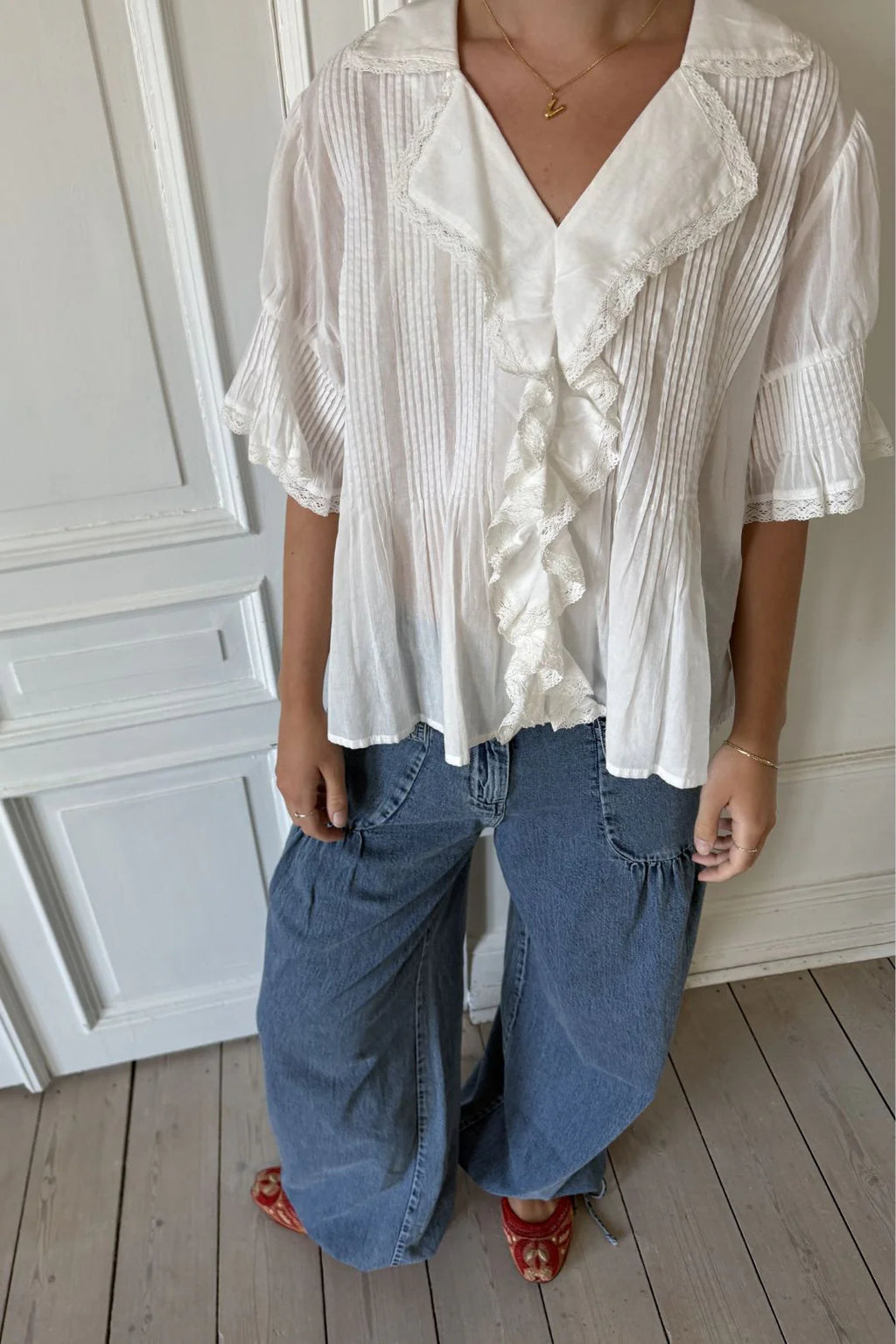 Project AJ117 Gail Cotton Collared Blouse