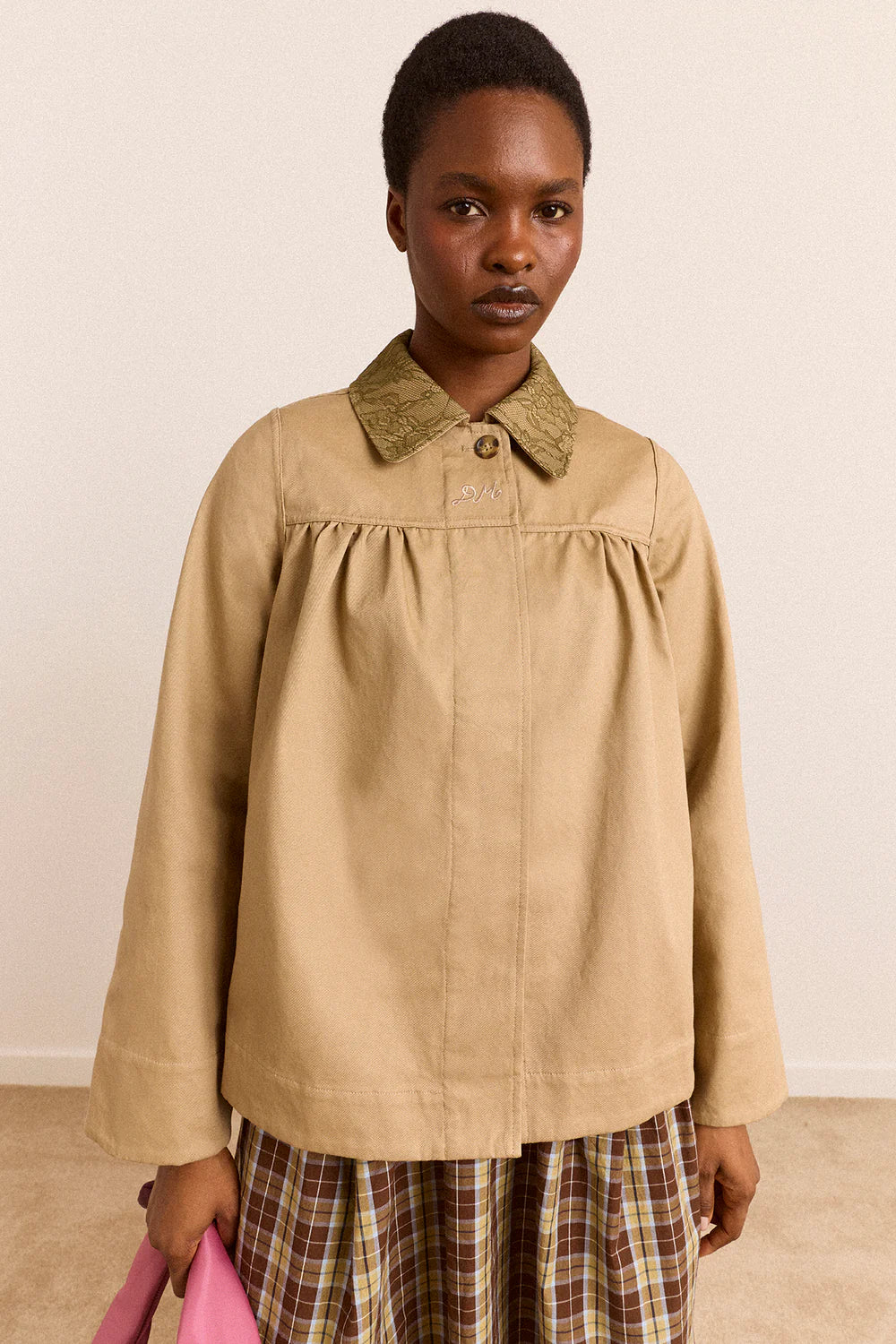 Damson Madder Mini Mercedes Reversible Coat With Lace
