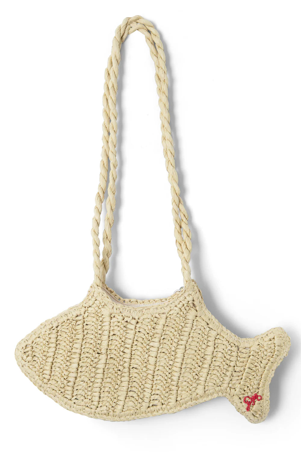 Damson Madder Raffia Fish Bag