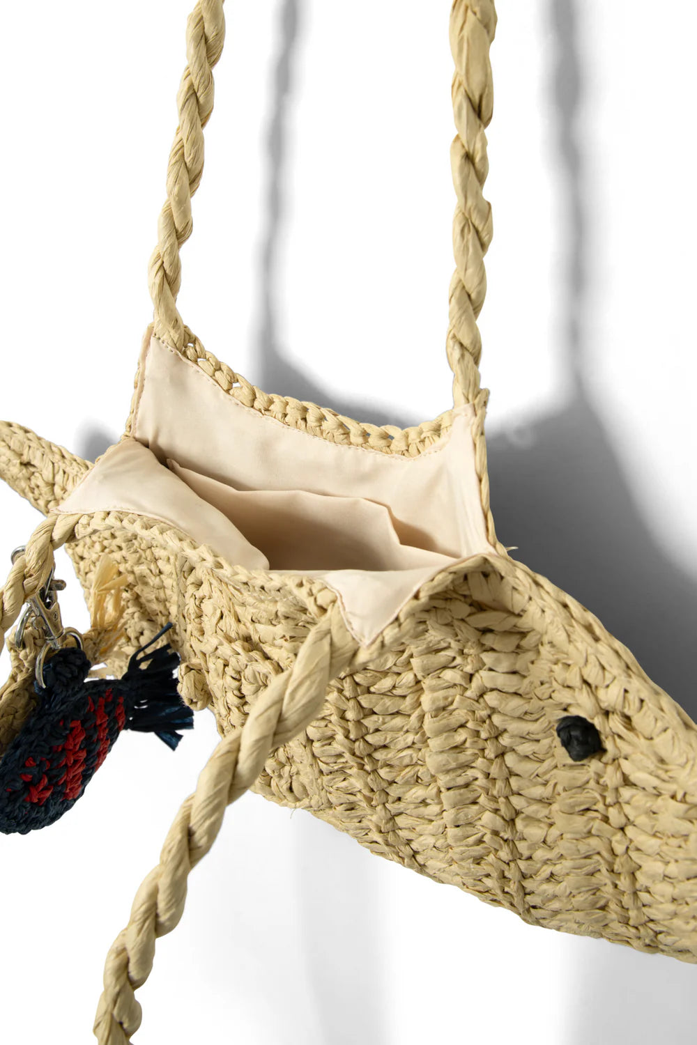 Damson Madder Raffia Fish Bag