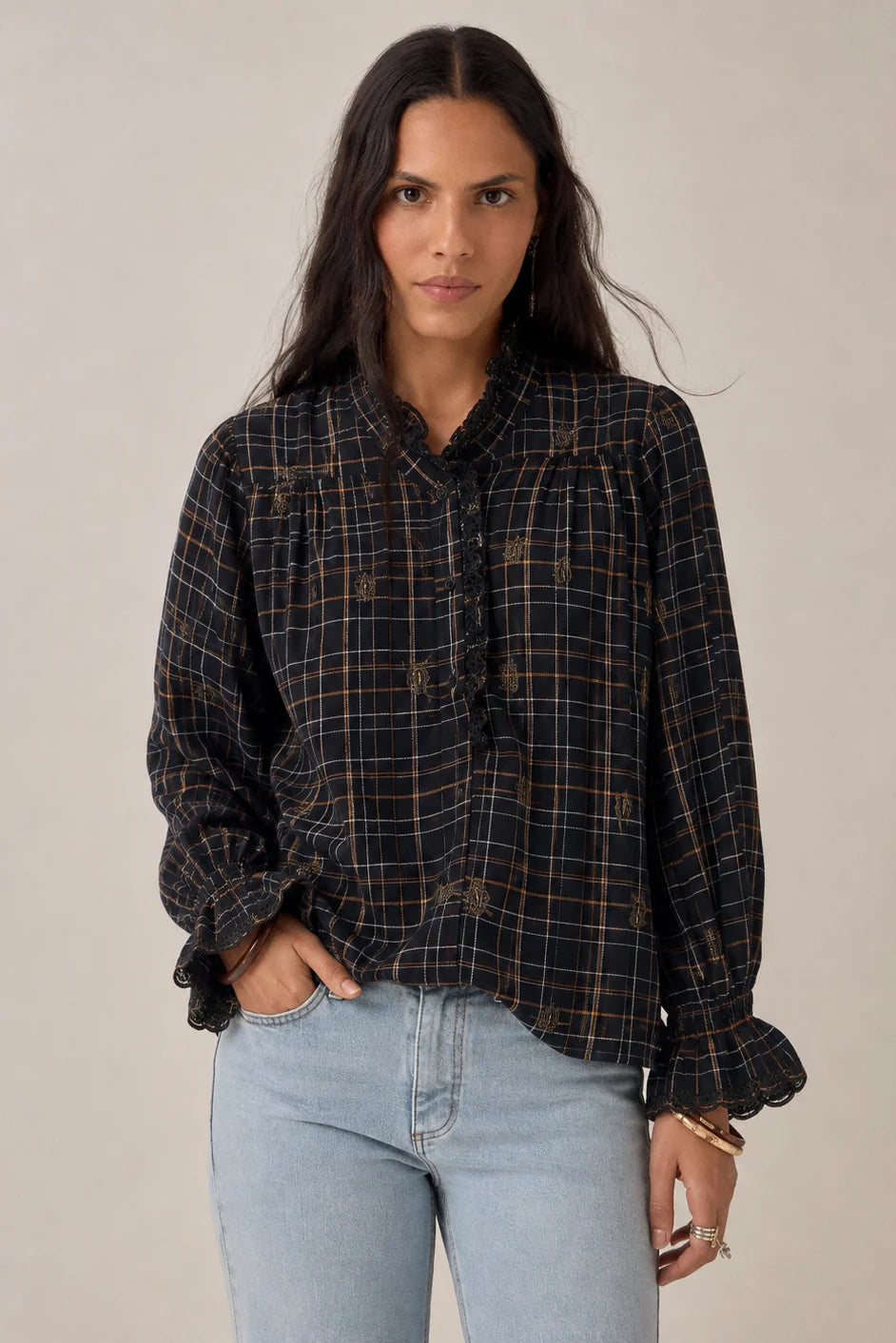 Maison Hotel Coco Plaid Blouse