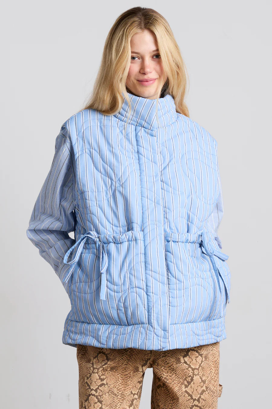 Damson Madder Celeste Gilet - Blue Stripe