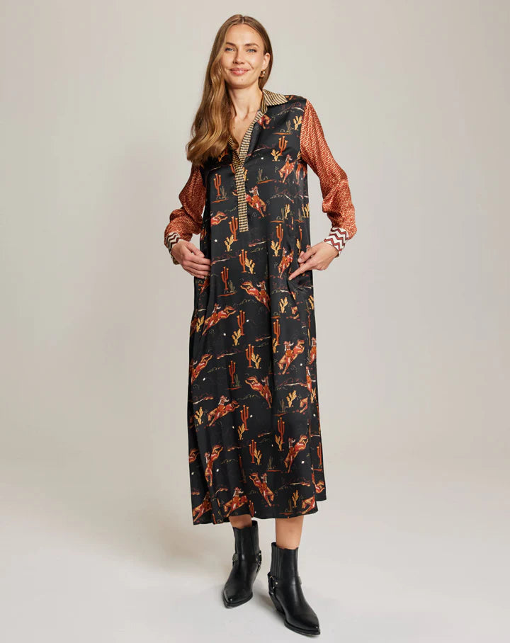 ME369 Kennedy Placket Maxi Dress