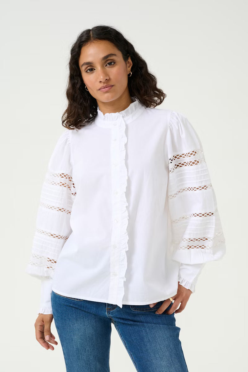 Kaffe KaWillow Cotton Cutout Blouse