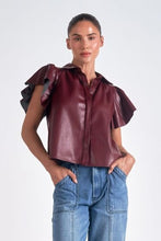 Load image into Gallery viewer, Elan Button Up Flutter Sleeve Top
