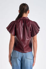 Load image into Gallery viewer, Elan Button Up Flutter Sleeve Top
