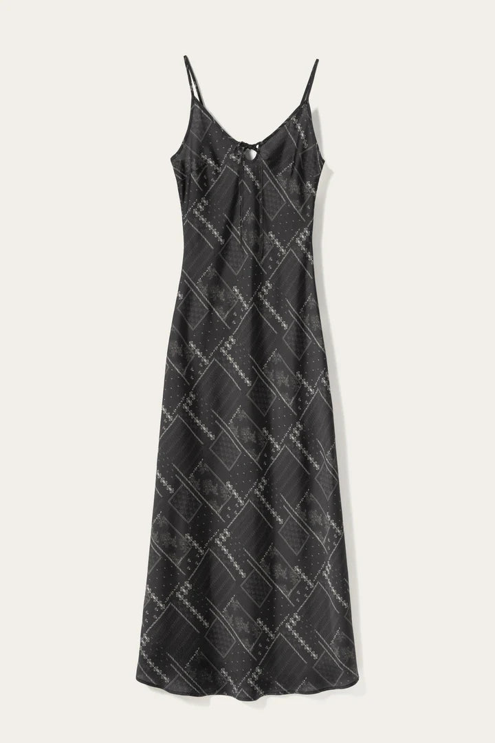 Noella Megan Dolly Black Print Long Strappy dress