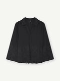 Gustav Cutwork Black Collared Blouse