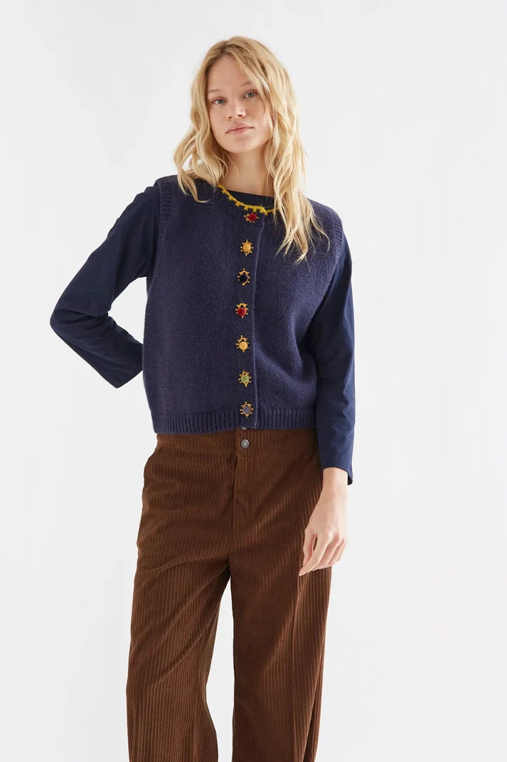 Compania Fantastica Velvet Button Sunshine Knit Vest