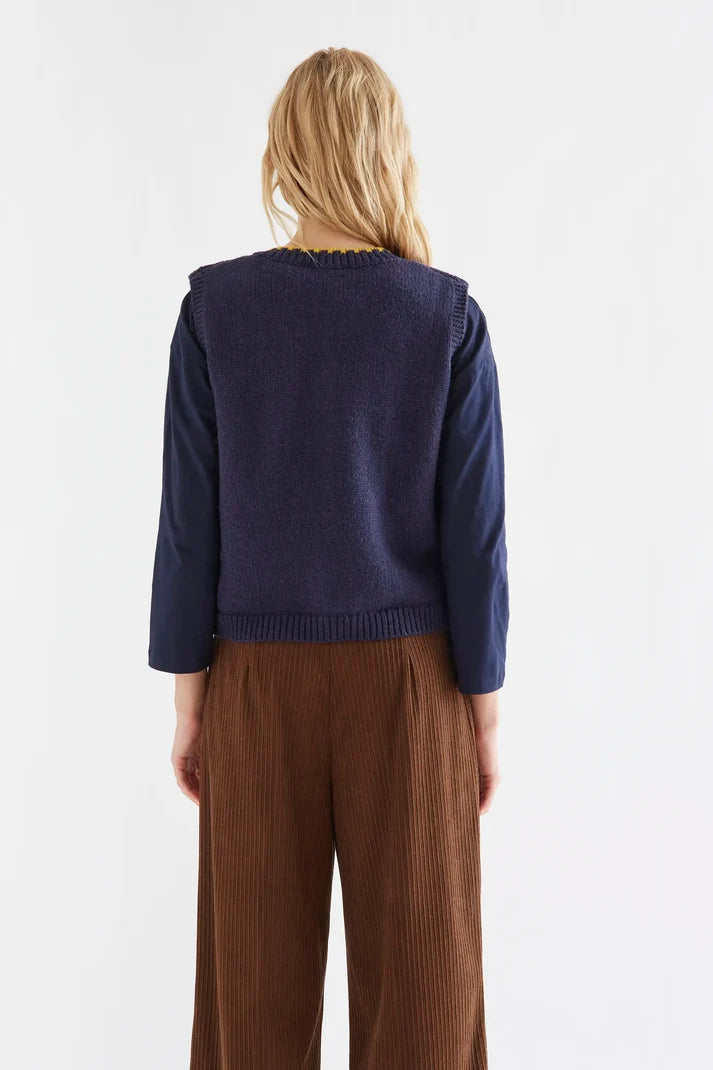Compania Fantastica Velvet Button Sunshine Knit Vest