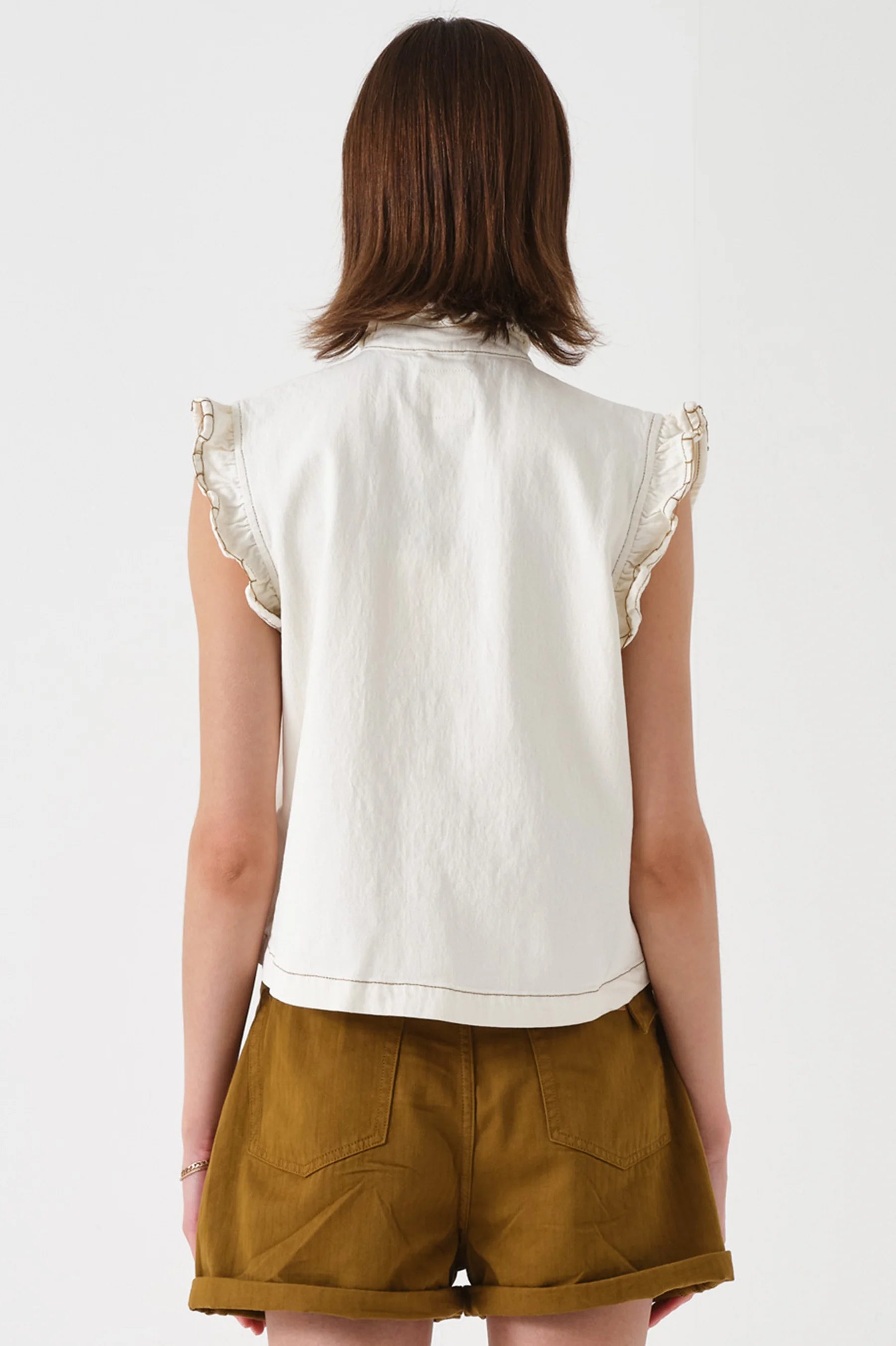 Seventy & Mochi Pablo Denim Frill Neck Vest