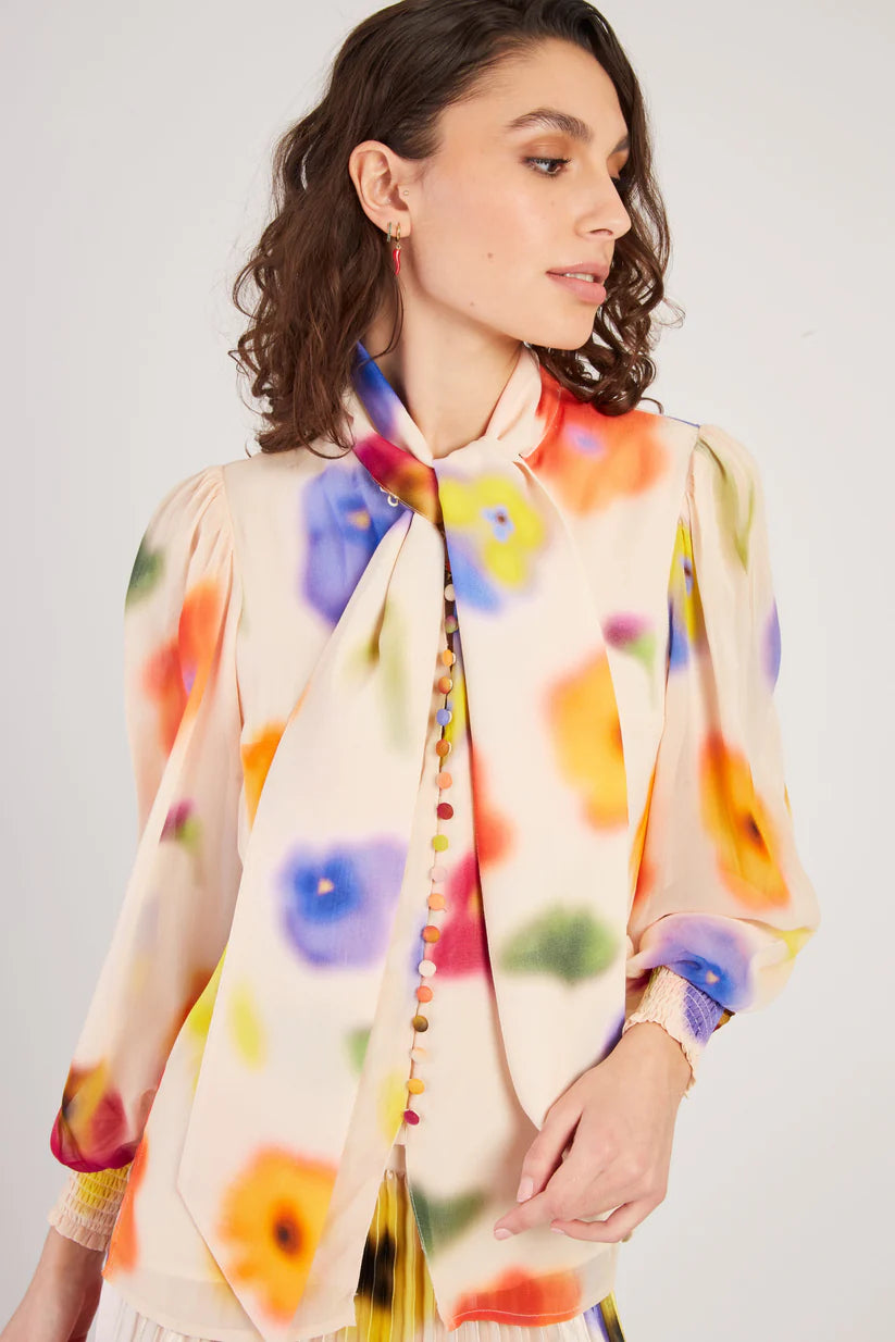 Derhy Federica Geo Flower Print Blouse