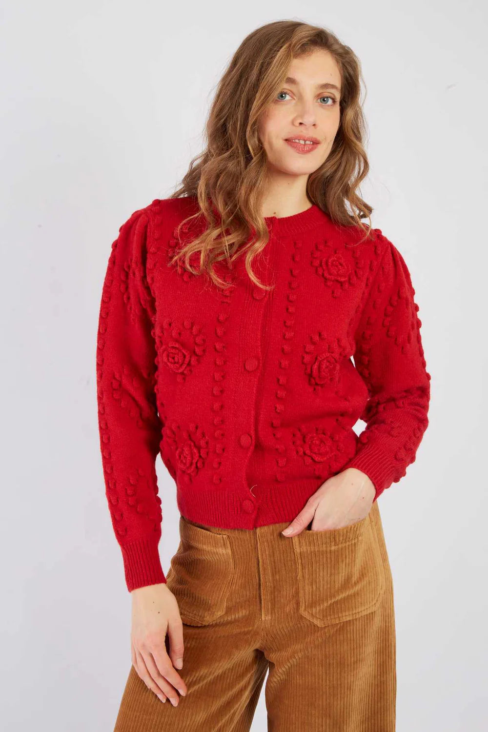 Derhy Baby Red Rose Cardigan