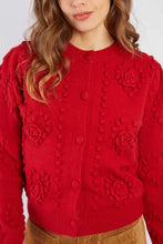 Load image into Gallery viewer, Derhy Baby Red Rose Cardigan
