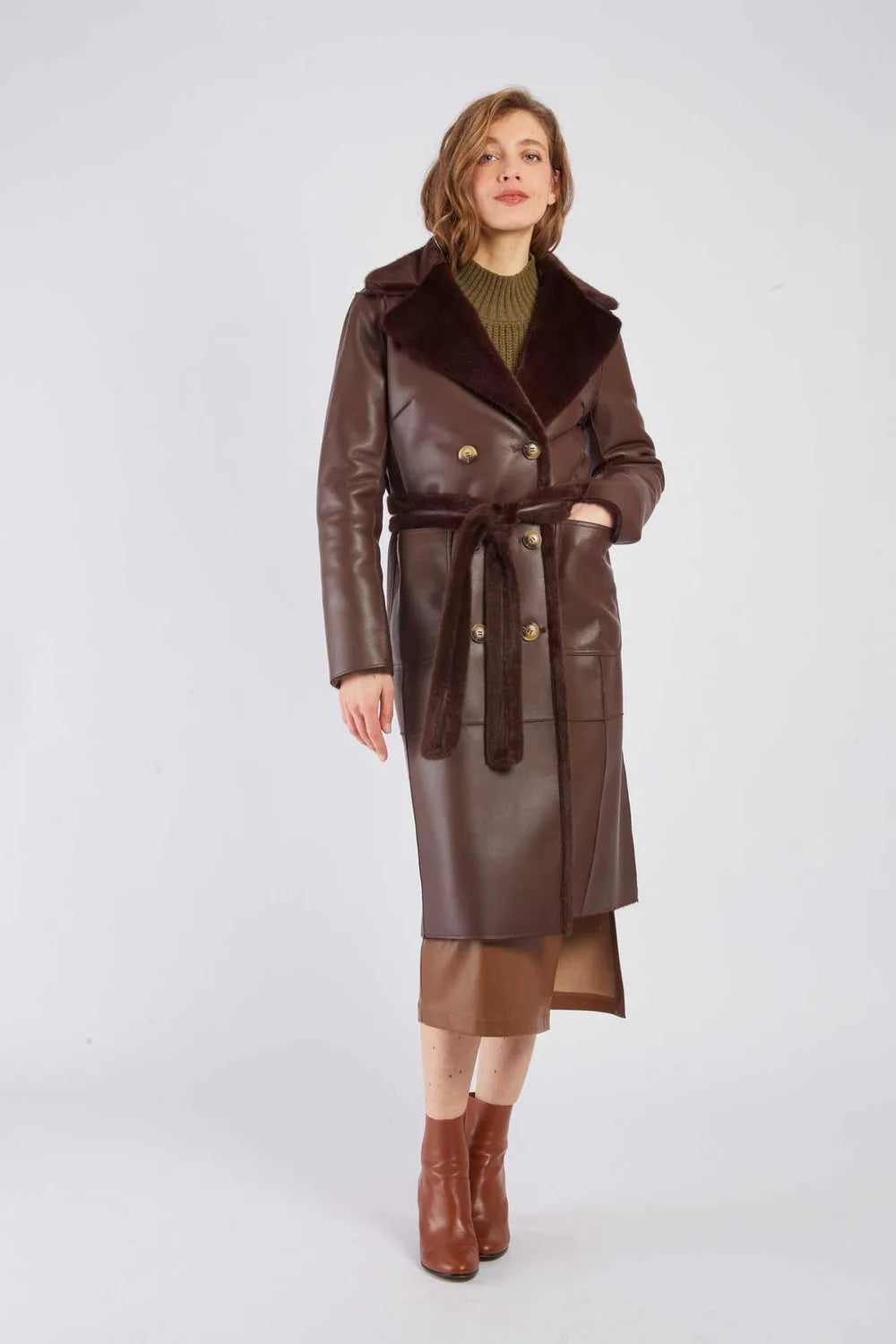 Derhy Regate Reversible Faux Leather Coat