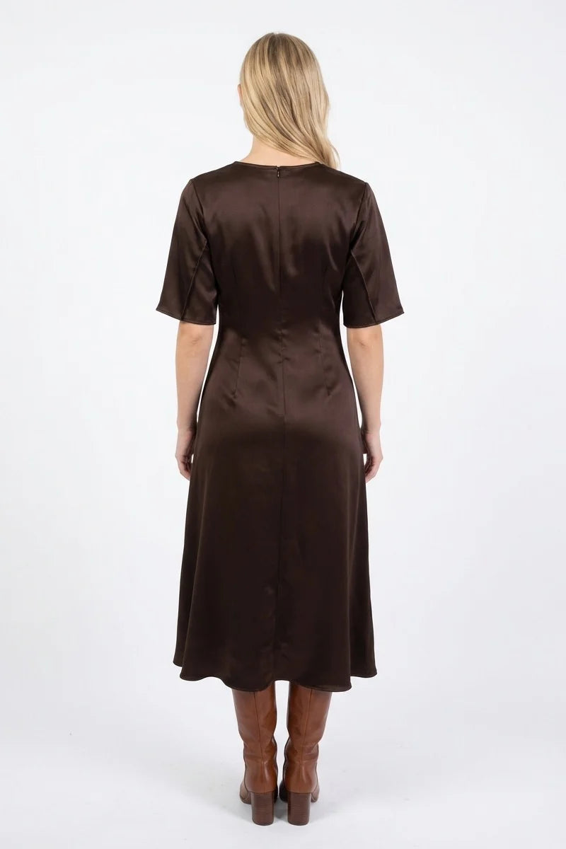 Derhy Angelique Satin Drape Dress
