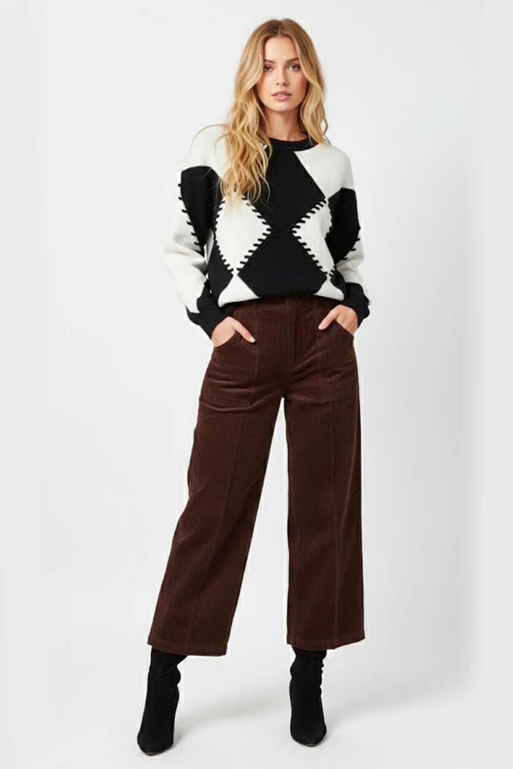 Derhy Cindy Velour Straight Trousers