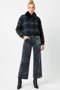 Derhy Genevieve Check Bomber Jacket