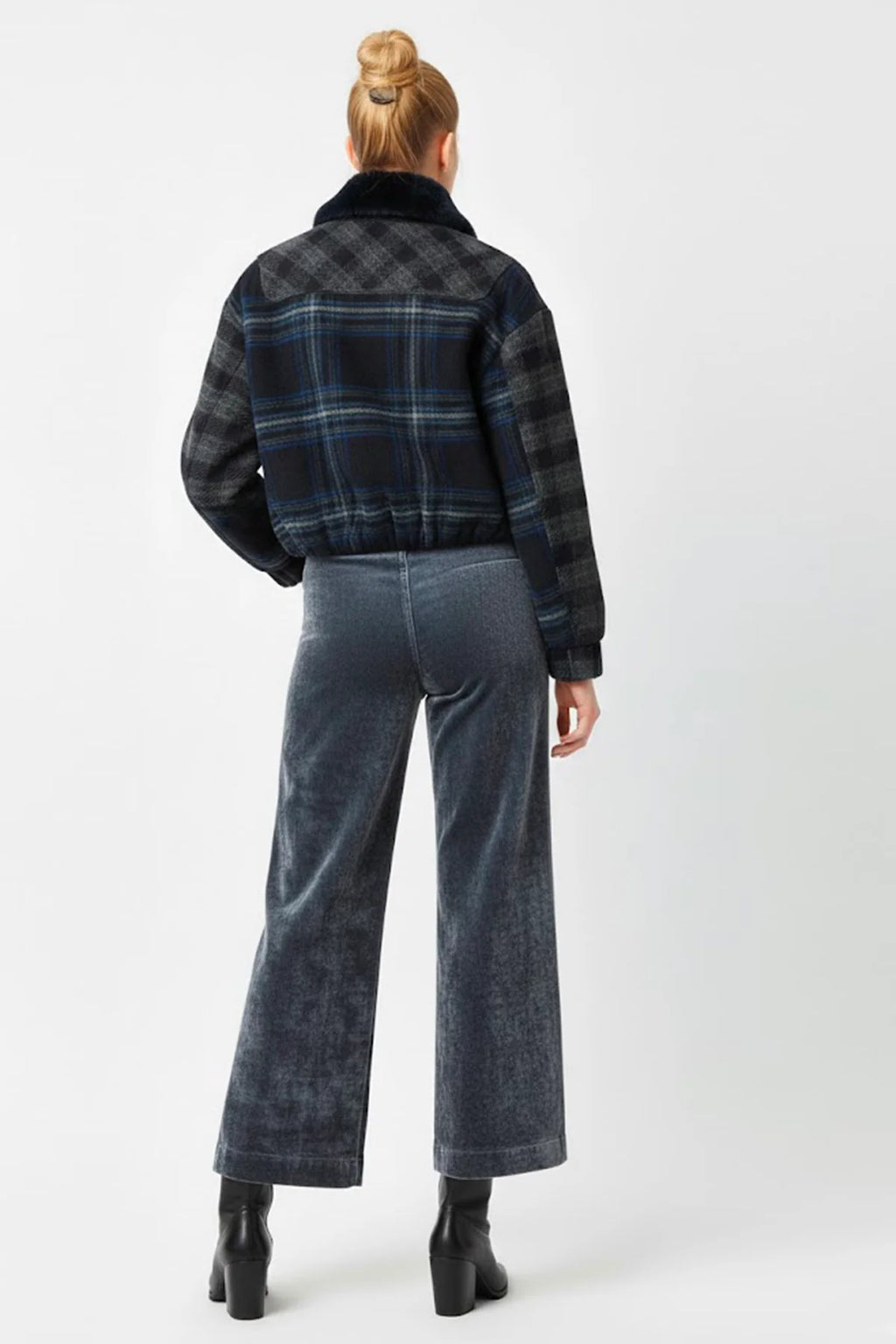 Derhy Genevieve Check Bomber Jacket