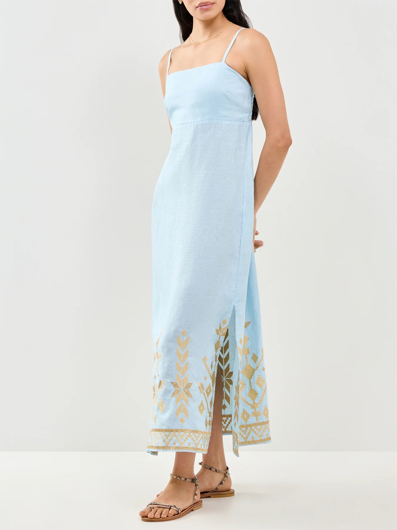 Greek Archaic Kori Maxi Linen Sundress