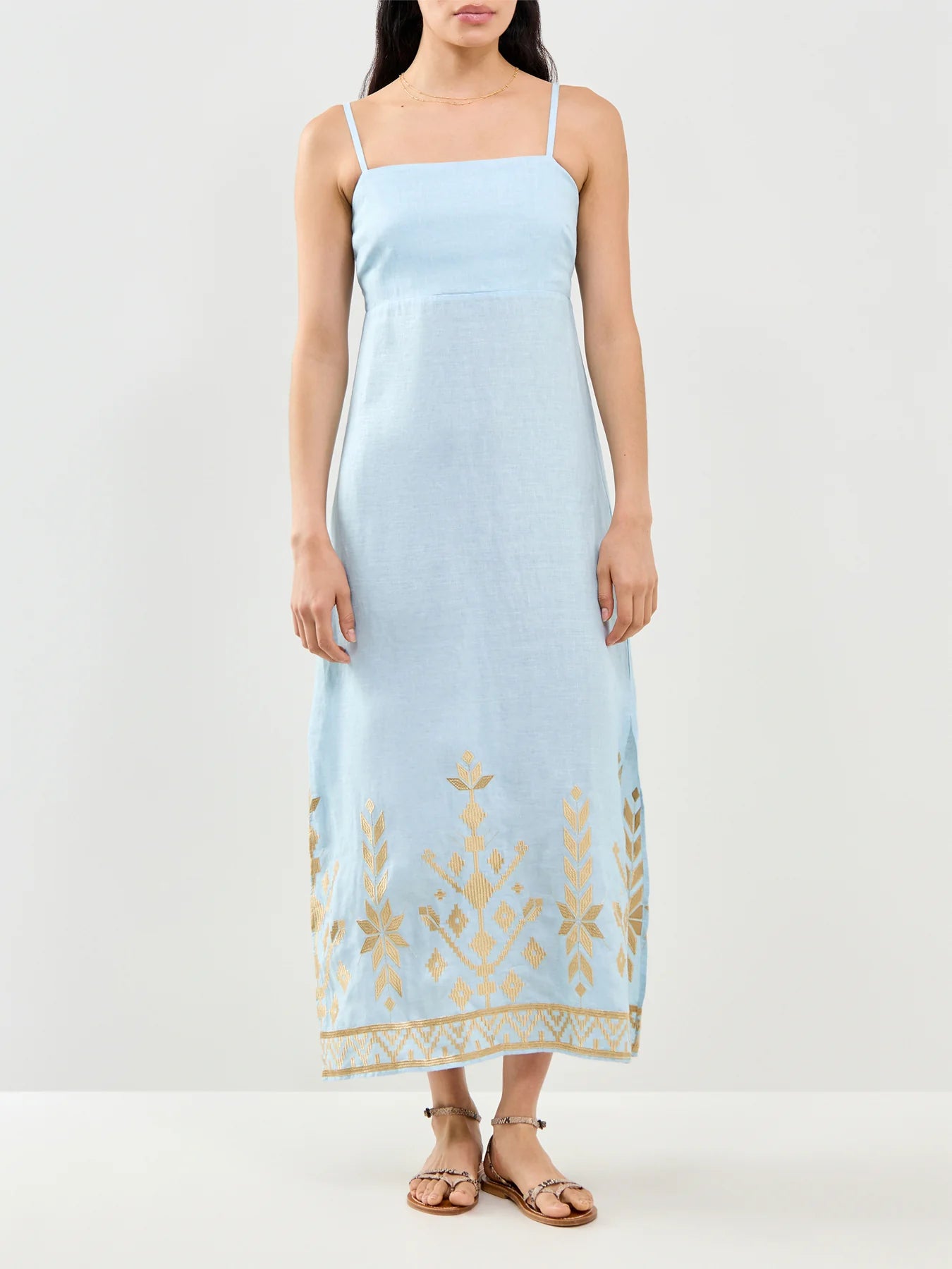 Greek Archaic Kori Maxi Linen Sundress