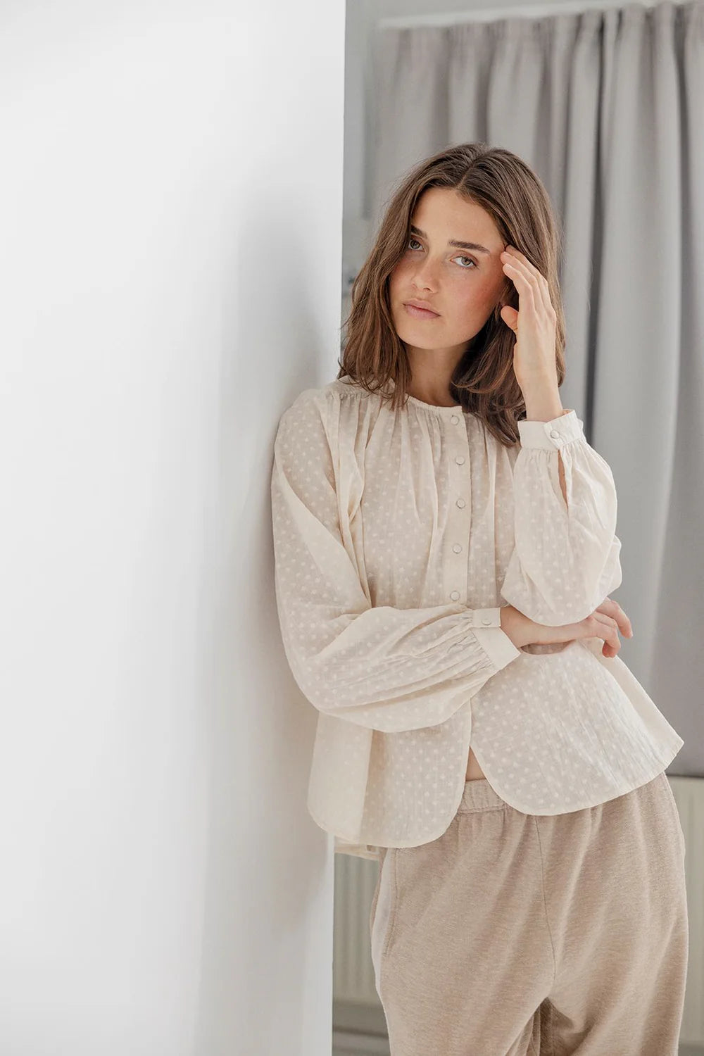 Project AJ117 Caden Round neck Cotton Blouse