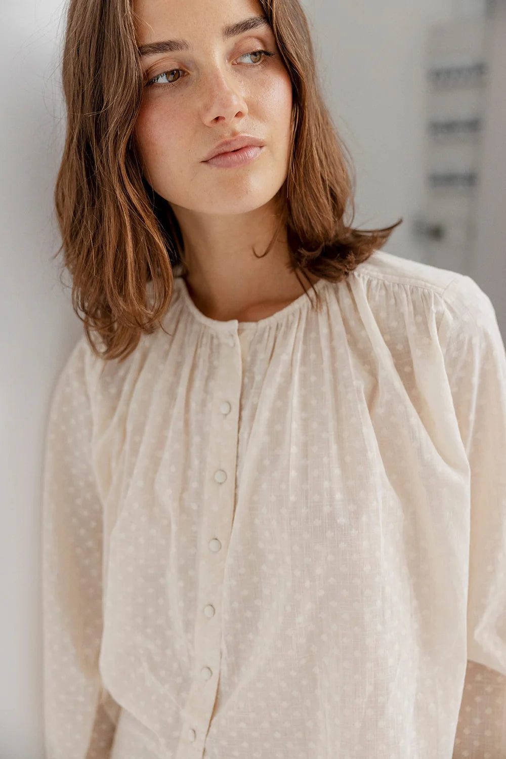Project AJ117 Caden Round neck Cotton Blouse