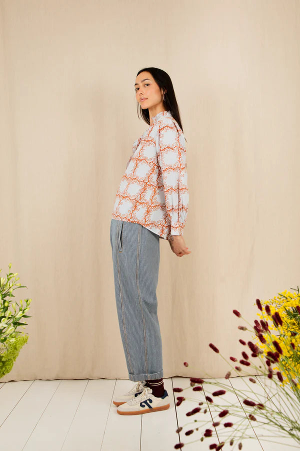 Bonte Anais Blue/Tobacco Shirt