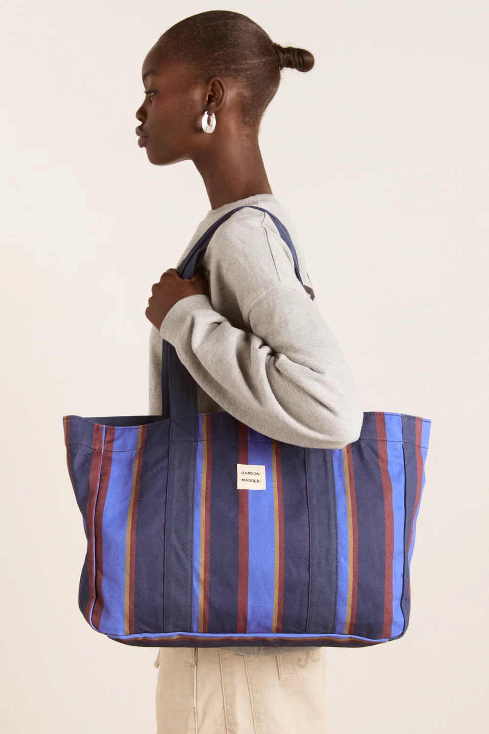 Damson Madder Stripe Canvas Tote
