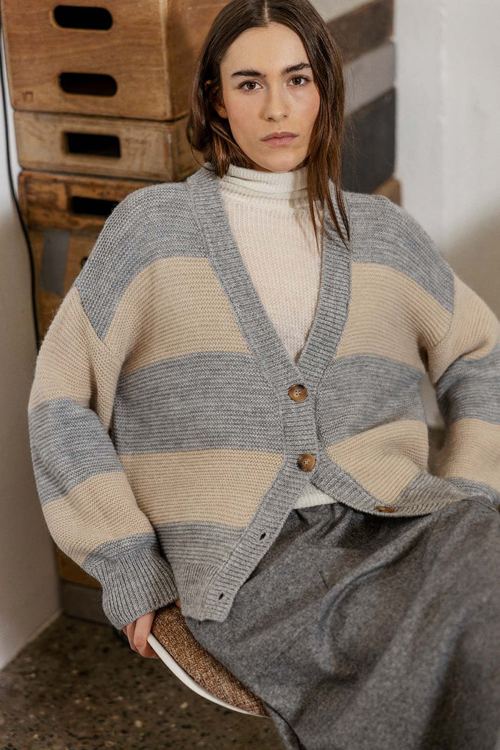 Project AJ117 Jolie Striped Chunky Cardigan