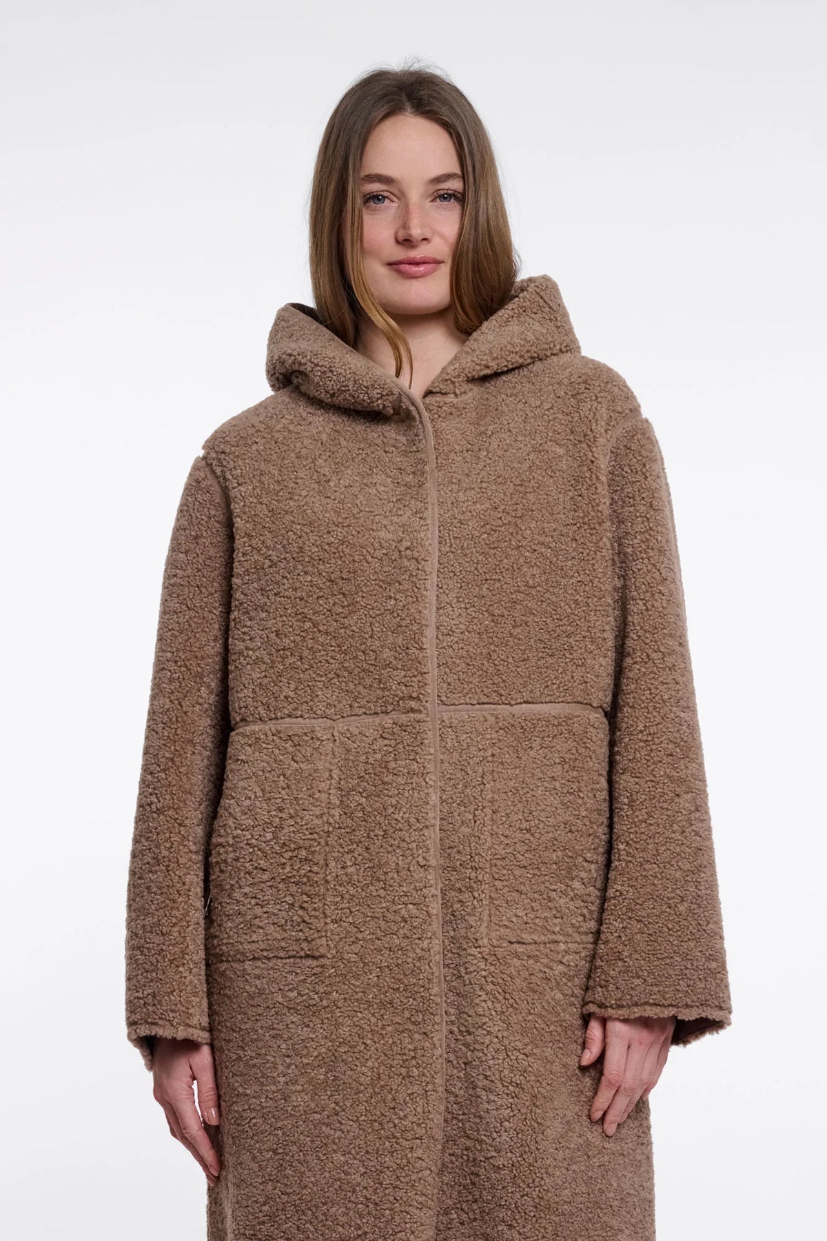 Rino & Pelle Ami Faux Sheepskin Hooded Coat