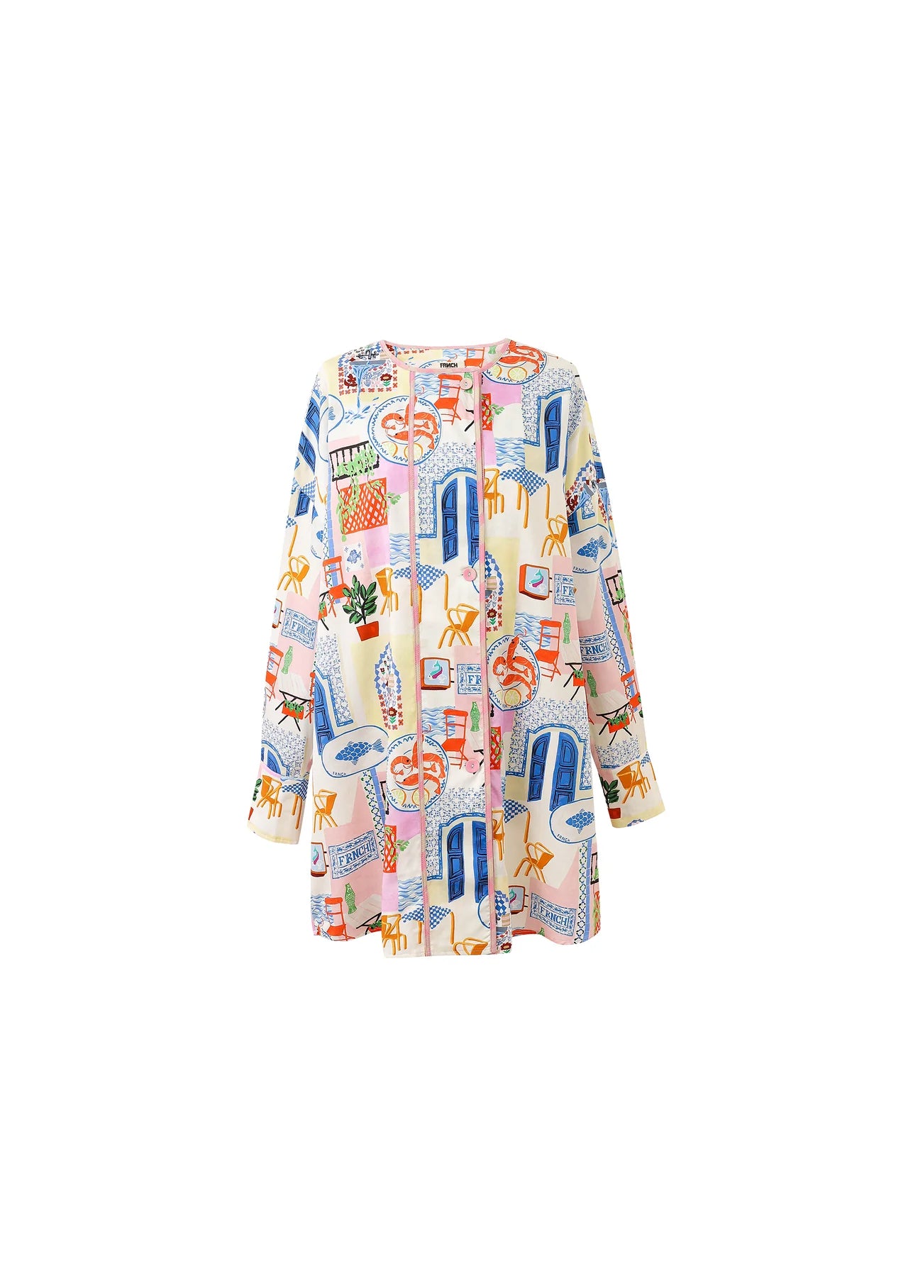 FRNCH Shannon Picnic Print Duster Coat