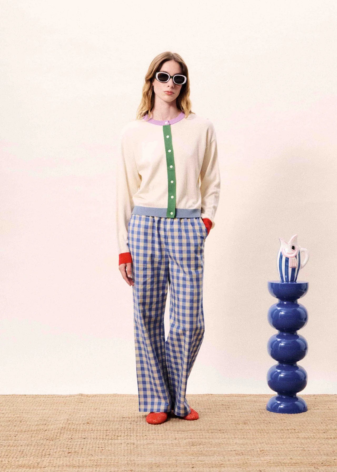 FRNCH Patrick Colour Block Cardigan