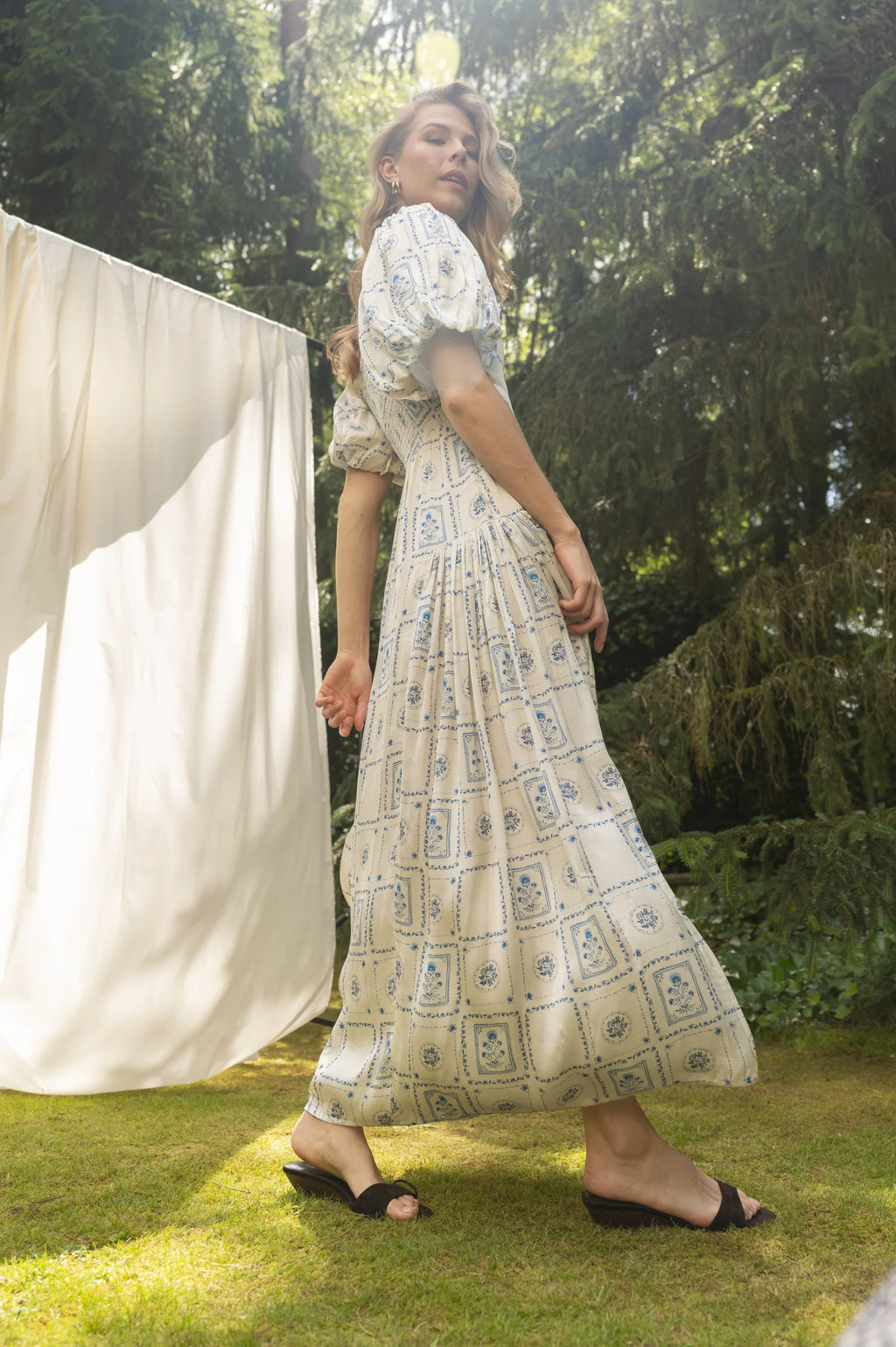 BRDR Chelsea Postcard Print Dress