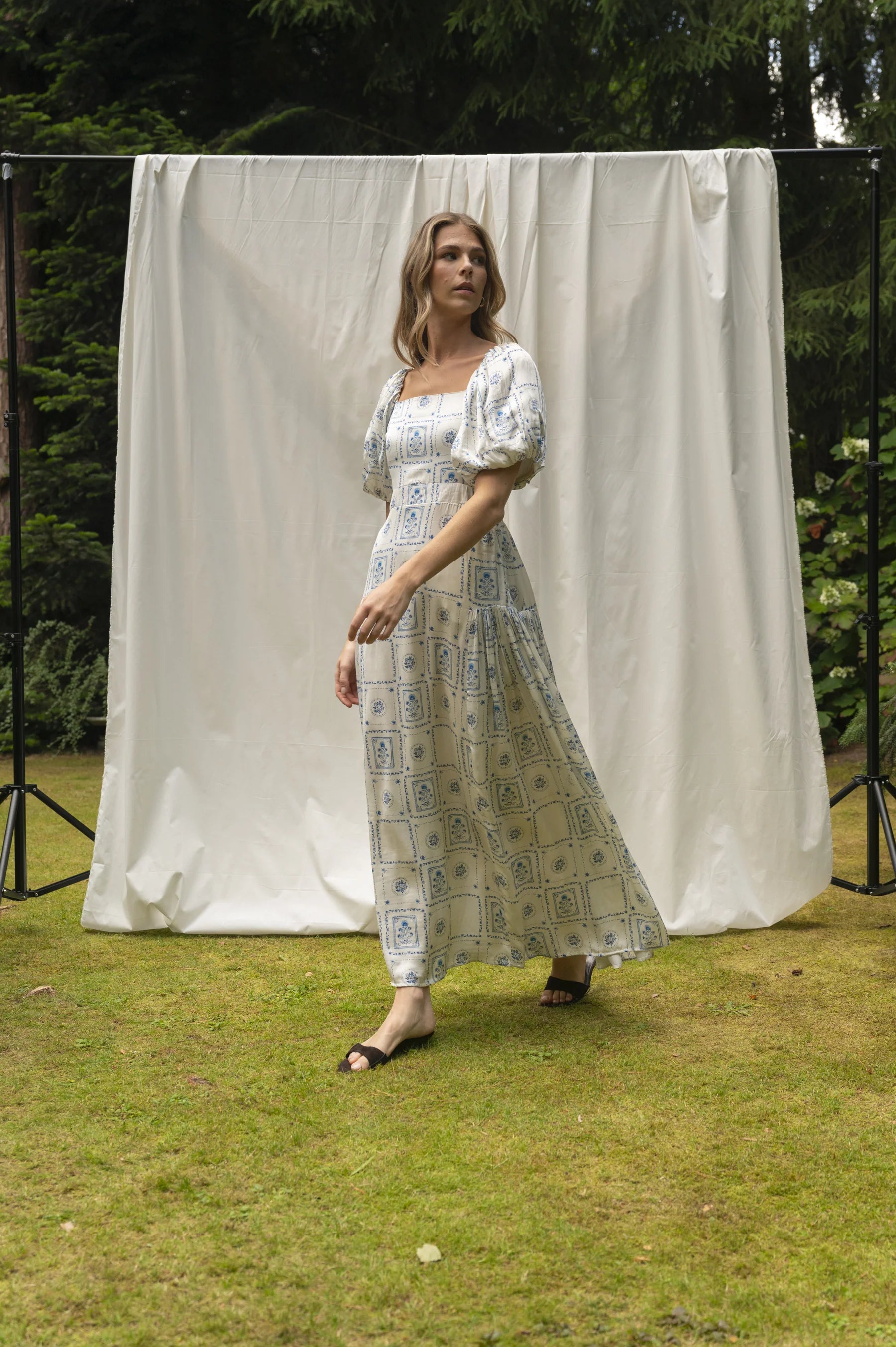 BRDR Chelsea Postcard Print Dress