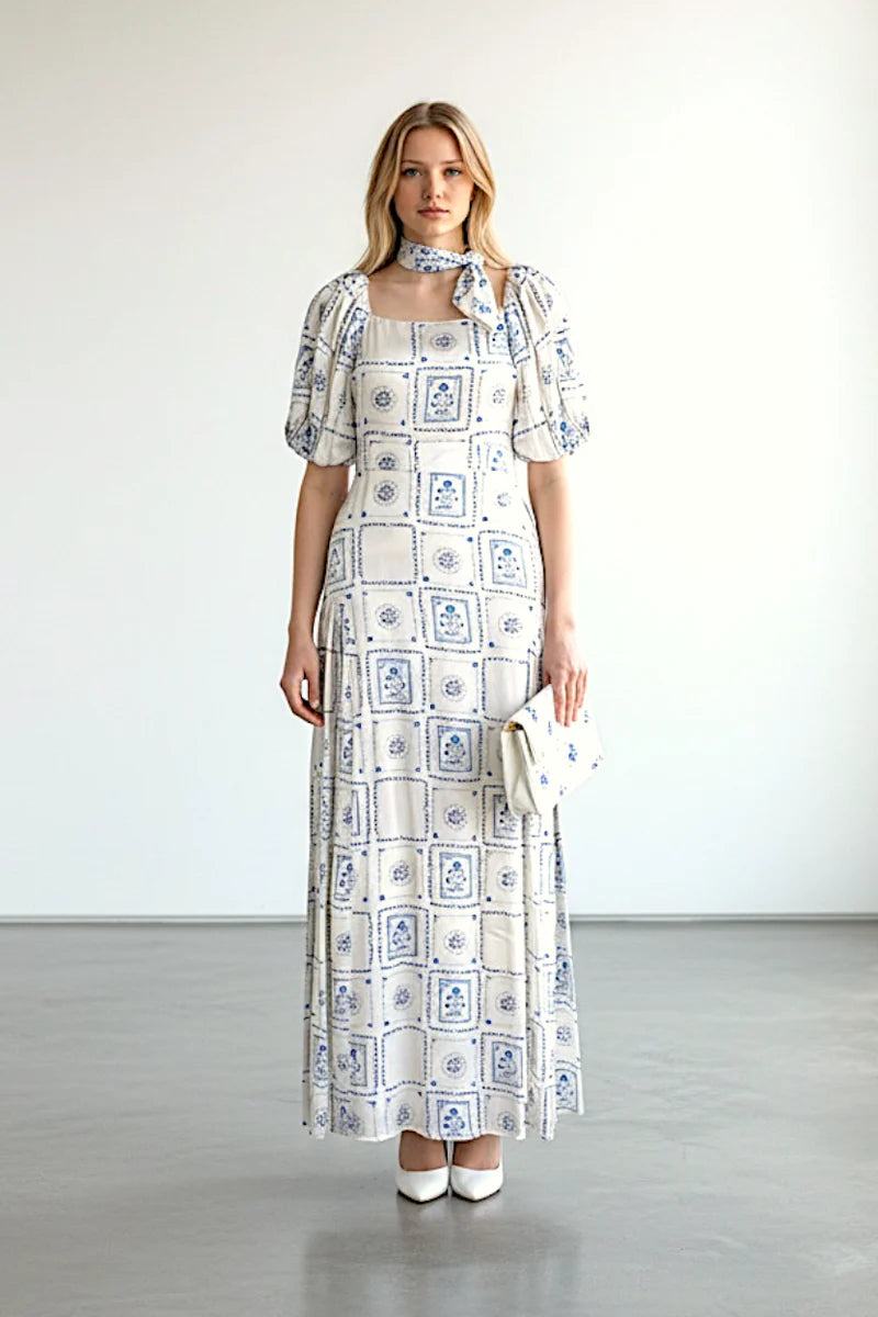 BRDR Chelsea Postcard Print Dress